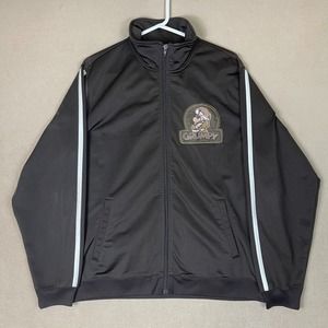 Disney Sweater Mens Medium Brown Full‎ Zip Sweatshirt Grumpy Dwarf Adult